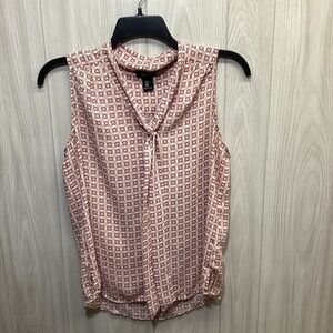 JONES & CO Women's (Size M) Sleeveless V-Neck‎ Geometric Pattern Colorful